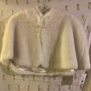 David’s Bridal Fur Capelet, Ivory ,Size 1X